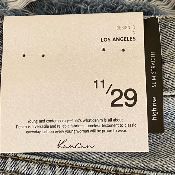 KanCan Jeans Distressed Size 11/29 High Rise Straight NWT Paint Splatter NEW - Picture 4 of 7